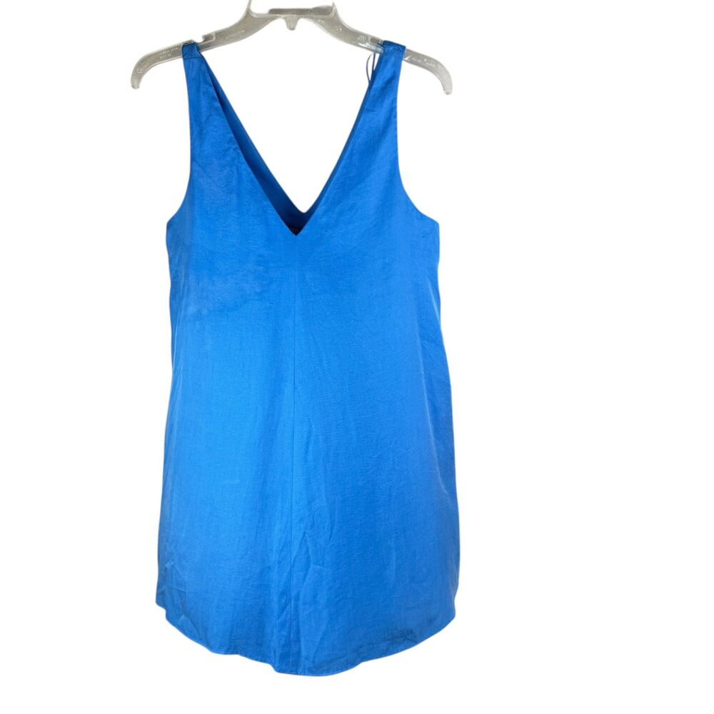NEW ZARA BLUE SLEEVELESS V-NECK MINI DRESS Medium